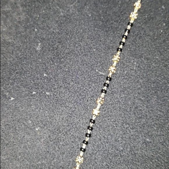 18 carat gold bracelet with black beads - Picture 2 of 2